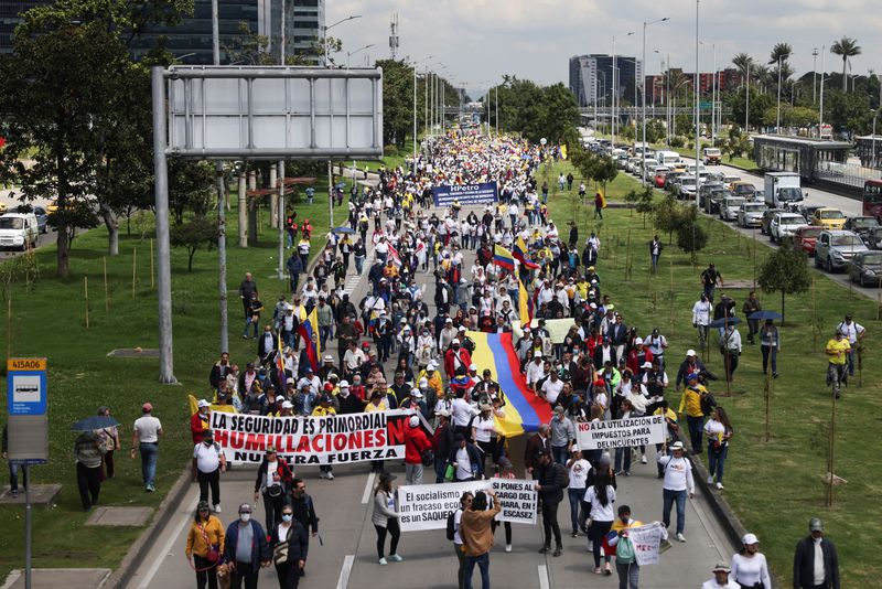 Thousands march against Colombian President Petro's tax reform