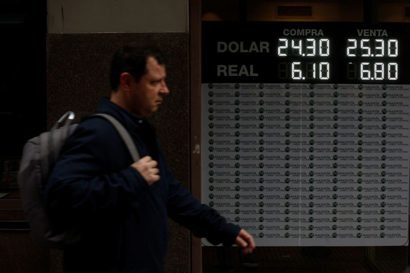 Argentine peso stabilizes after central bank draws the line at 25 per dollar