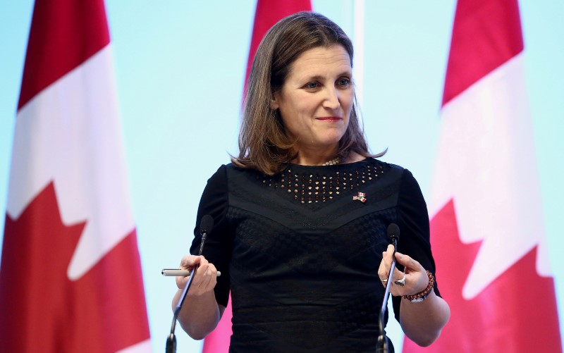 Canada to rejoin NAFTA talks once U.S., Mexico resolve bilateral issues: Freeland