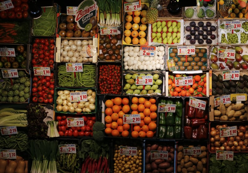 Euro zone inflation slows more than expected in February on cheaper food