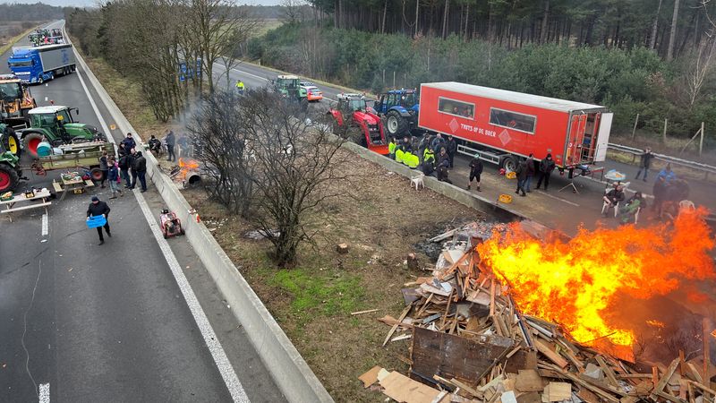 Farmers block Dutch-Belgian border as protests spread across Europe