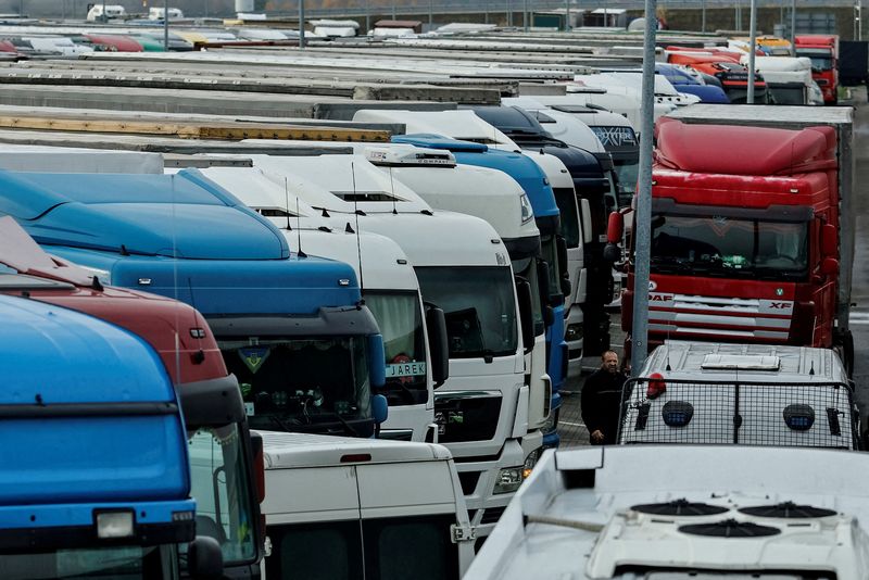 First empty lorries pass through new Ukraine crossing at Polish border