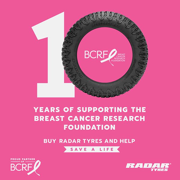 Radar Tyres Reach 10-Year Milestone Of Supporting The Breast Cancer Research Foundation