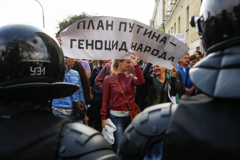 Russian police detain over 150 protesting against pension reform: rights group